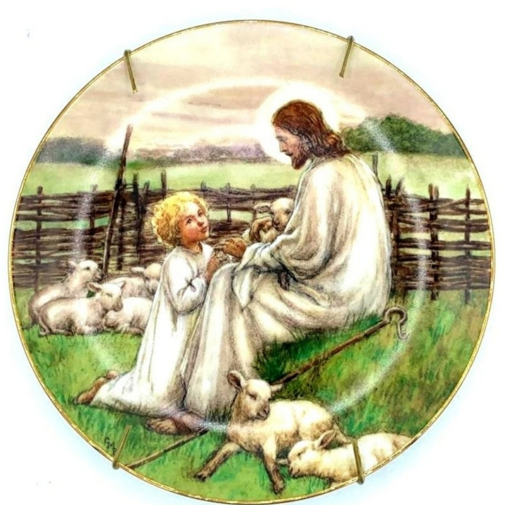 1988 "THE LORD'S MY SHEPHERD" COLLECTOR PLATE, BY CICELY MARY BARKER, 8 1/2" DIA